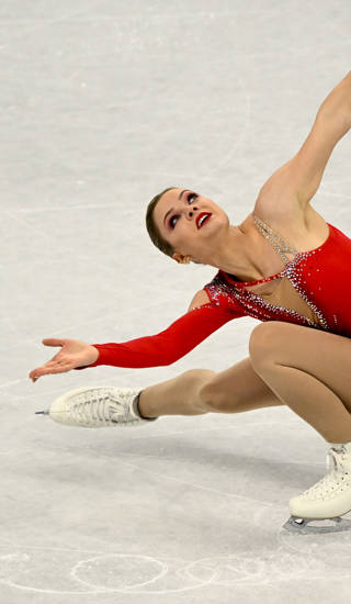 Belgian figure skater Loena Hendrickx pictured in action during the Short Program of the Women's Figure Skating competition, at the Beijing 2022 Winter Olympics in Beijing, China, Tuesday 15 February 2022. The winter Olympics are taking place from 4 February to 20 February 2022. BELGA PHOTO LAURIE DIEFFEMBACQ